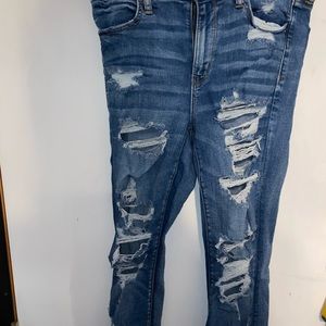 American Eagle High Rise Ripped Jeggings